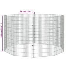 Vidaxl Ograda za živali na prostem z 10 paneli 54x100 cm železo