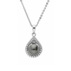 Brilio Silver Čudovita srebrna ogrlica s pravim tahitijskim biserom TA/MP05320A (verižica, obesek)