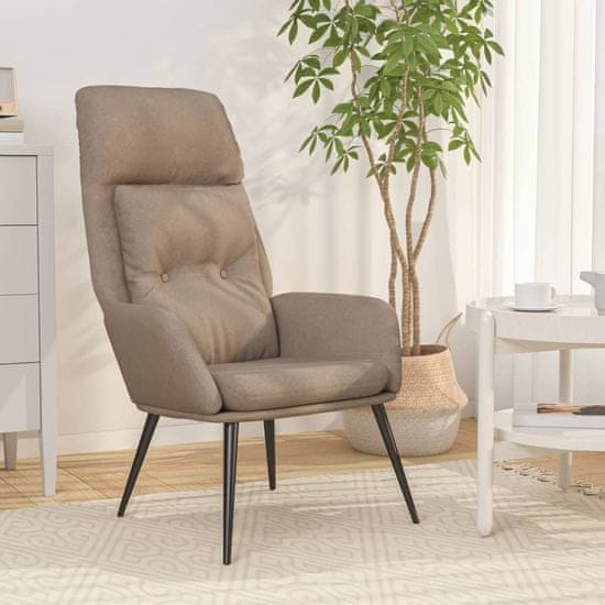 Vidaxl Stol za sproščanje taupe umetno semiš usnje