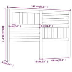 Vidaxl Posteljno vzglavje 141x4x100 cm trdna borovina