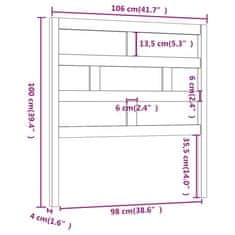 Vidaxl Posteljno vzglavje 106x4x100 cm trdna borovina