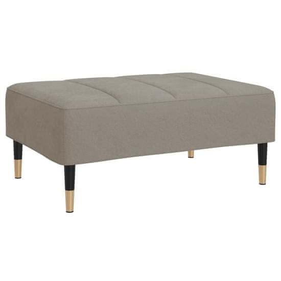 Vidaxl Stolček za noge svetlo siv 78x56x32 cm žamet
