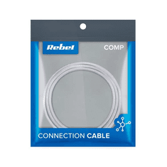 Rebel USB kabel A M. - B mikro M., tekstilni oplet, bele barve, 0,5m