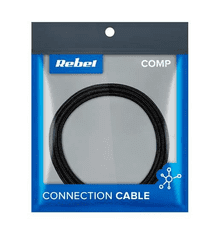 Rebel USB kabel 2.0 M.- tip C. M., črne barve, 1m