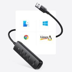 Ugreen CM416 HUB adapter USB / 4x USB 3.2 1m, črna
