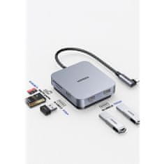 Ugreen CM521 HUB adapter za iMac USB-C - 3x USB 3.1 / SD / TF, siva