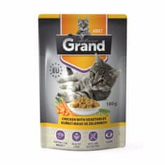 GRAND Kapsule . deluxe cat piščanec z zelenjem 100g