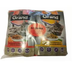 GRAND deluxe Mešanica za mačke, kapsule 100 g (6 pakiranj)
