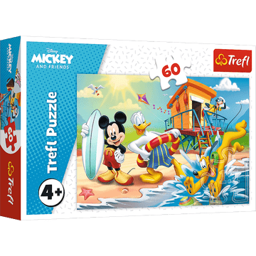 Trefl Puzzle Miki Miška na plaži / 60 kosov