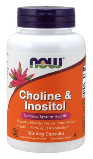 NOW Foods Cholin & amp; Inozitol, 500 mg, 100 kapsul