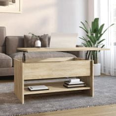 Vidaxl Klubska mizica sonoma hrast 80x50x40 cm konstruiran les