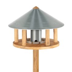 Vidaxl Esschert Design Krmilnica za ptice z rezervoarjem in okroglo streho