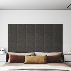 shumee Stenski paneli 12 kosov temno sivi 30x30 cm blago 1,08 m²