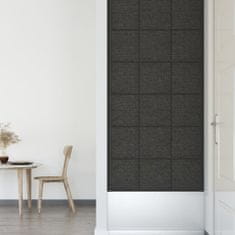 shumee Stenski paneli 12 kosov temno sivi 30x30 cm blago 1,08 m²