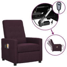 shumee Električni zložljivi masažni stol, vijolična barva, tkanina