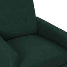 shumee Električni zložljivi masažni stol, temno zelen, tkanina
