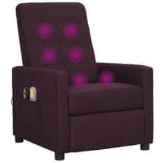 shumee Električni zložljivi masažni stol, vijolična barva, tkanina