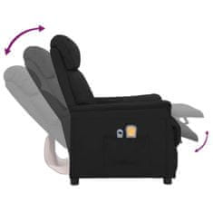 shumee Električni masažni stol, nagibni, črn, umetno usnje