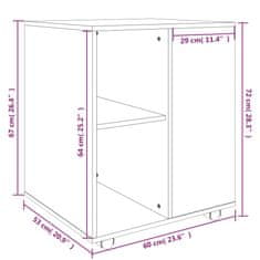 Vidaxl Omarica na kolesih rjav hrast 60x53x72 cm konstruiran les