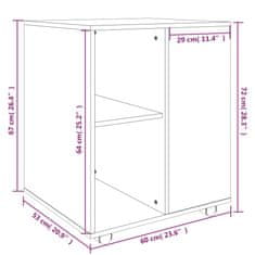 Greatstore Omarica na kolesih rjav hrast 60x53x72 cm konstruiran les