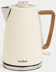 VonShef Cream & Wood grelnik vode, 1.7 l