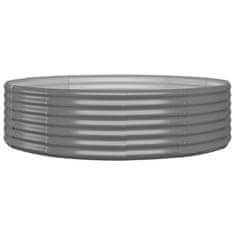 Vidaxl Visoka greda iz cinkanega jekla 140x140x36 cm siva