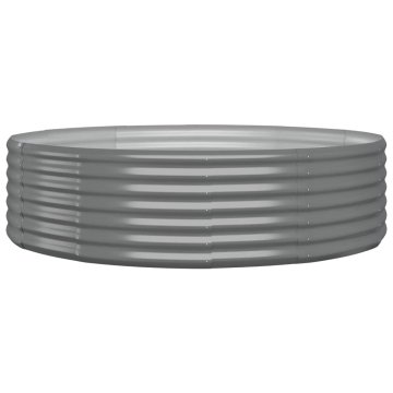 Vidaxl Visoka greda iz cinkanega jekla 140x140x36 cm siva