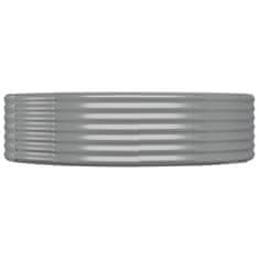 Vidaxl Visoka greda iz cinkanega jekla 140x140x36 cm siva