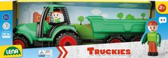LENA Avto Truckies traktor s prikolico v škatli