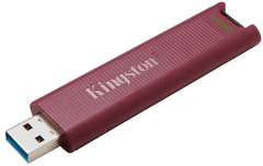 Kingston DT Max USB disk, 256 GB, 3.2 Gen2, 1000/900MB/s, kovinski, drsni priključek, rdeč (DTMAXA/256GB)