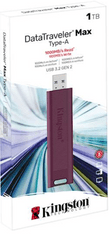 Kingston DT Max USB disk, 1 TB, 3.2 Gen2, 1000/900MB/s, kovinski, drsni priključek, rdeč (DTMAXA/1TB)