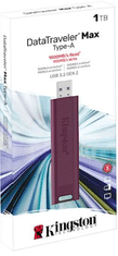 Kingston DT Max USB disk, 1 TB, 3.2 Gen2, 1000/900MB/s, kovinski, drsni priključek, rdeč (DTMAXA/1TB)