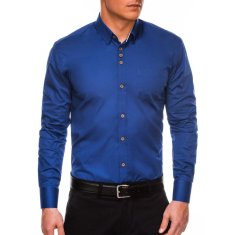 Edoti Moška elegantna srajca z dolgimi rokavi DARREL svetlo temno modra MDN2549 S