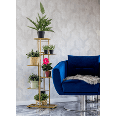 KONDELA Kovinsko stojalo za rože, zlati, TIP BAMIR 3