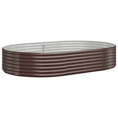 Vidaxl Visoka greda iz cinkanega jekla 214x140x36 cm rjava