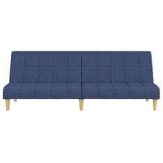 Greatstore 2-sedežna zofa, modra, oblazinjena s tkanino