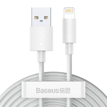 BASEUS Simple Wisdom Kabel USB na Lightning, 2,4 A, 1,5 m (bel) 2 kosa.