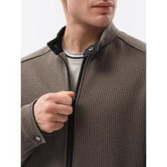 OMBRE Moška zimska prehodna jakna IBRA temno rjava MDN24619 S