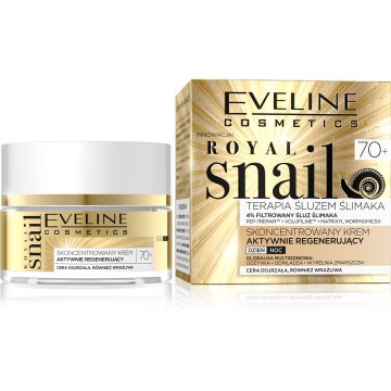 Eveline Royal Snail 70+ koncentrirana aktivno regenerirajoča dnevna in nočna krema 50 ml