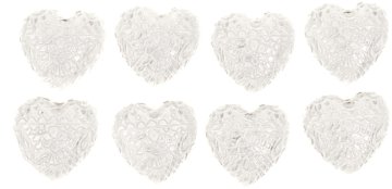 Autronic srce belo okrašena, dekoracija iz poliresina za lepljenje. 8 kosov v škatli, cena FP8062