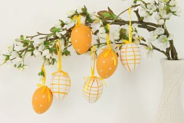 Autronic jajce oranžna plastika 6 cm, dekorativni za obešanje, cena za komplet 6 kosov VEL5028