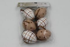Autronic Plastično jajce bež 6 cm, okras za obešanje, cena za komplet 6 kosov VEL5024