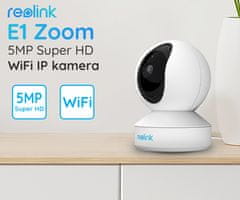 Reolink E1 ZOOM kamera, WiFi, 5MP Super HD, 3x Zoom, senzor gibanja, aplikacija, vrtljiva, bela