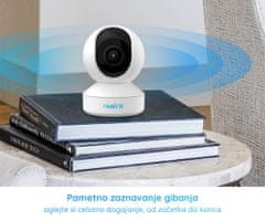 Reolink E1 ZOOM kamera, WiFi, 5MP Super HD, 3x Zoom, senzor gibanja, aplikacija, vrtljiva, bela