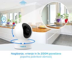 Reolink E1 ZOOM kamera, WiFi, 5MP Super HD, 3x Zoom, senzor gibanja, aplikacija, vrtljiva, bela