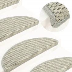 Vidaxl Samolepilne preproge za stopnice sisal 15 kosov 56x20 cm sive