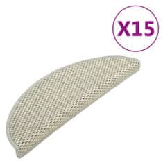 Vidaxl Samolepilne preproge za stopnice sisal 15 kosov 56x20 cm sive