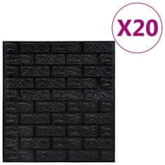 Vidaxl 3D tapete opeke samolepilne 20 kosov črne