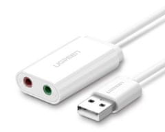 Ugreen Zunanja zvočna kartica USB 15cm (bela)