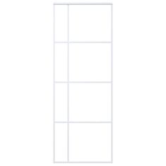 Vidaxl Drsna vrata mlečno ESG steklo in aluminij 76x205 cm bela